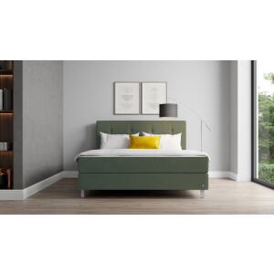 BRUNO Premium Boxspring 200x200cm in mosgroen | Matrashardheid: Links H3 / Rechts H2 | Meervoudig bekroond voor design en kwaliteit