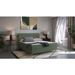 BRUNO Premium Boxspring 200x200cm in mosgroen | Matrashardheid: Links H3 / Rechts H2 | Meervoudig bekroond voor design en kwaliteit