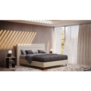 BRUNO Surpreme boxspring 200x200cm in ecru crème beige | Keuze uit: 6 kleuren & 4 hoofdborden | Luxe 27 cm Pulse-Latex-matras | Made in Germany