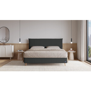 BRUNO Surpreme boxspring 200x200cm in antraciet | Keuze uit: 6 kleuren & 4 hoofdborden | Luxe 27 cm Pulse-Latex-matras | Made in Germany