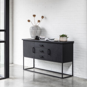 DTP Home Dressoir 'Beam' Teakhout, 158cm, kleur Zwart
