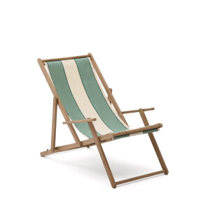 Kave Home Strandstoel 'Vilara' Acaciahout, kleur Groen/Beige