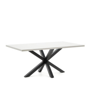 Kave Home Eettafel 'Argo' Melamine, 180 x 100cm, kleur Wit