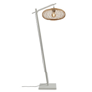 GOOD&MOJO Vloerlamp 'Cango' Bamboe, 150cm, kleur Wit/Naturel