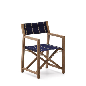 Kave Home Klapstoel 'Vilara' Acaciahout, kleur Donkerblauw