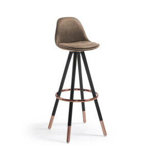 Kave Home Barkruk 'Slad Copper' kleur Bruin (zithoogte 75cm)