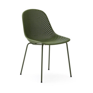 Kave Home Tuin/Eetkamerstoel 'Quinby' Kunststof, kleur Groen