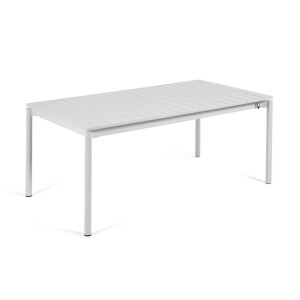 Kave Home Uitschuifbare Tuintafel 'Zaltana' 180 - 240 x 100cm, kleur Lichtgrijs