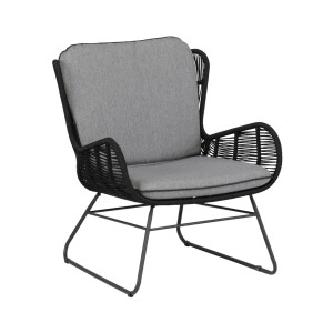 WOOOD Loungestoel 'Grace' Rope, kleur Antraciet