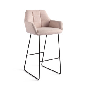 Jesper Home Barkruk 'Noto' Slide Black, kleur Petal Pink (zithoogte 75cm)