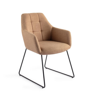 Jesper Home Eetkamerstoel 'Noto' Slide Black, kleur Toasted Toffee