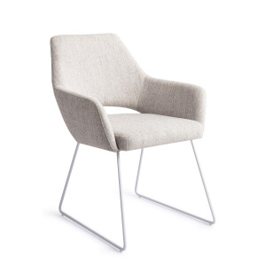 Jesper Home Eetkamerstoel 'Yanai' Slide White, kleur Pigeon