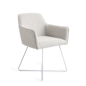 Jesper Home Eetkamerstoel 'Hofu' Cross White, kleur Checkers Charm