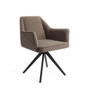 Jesper Home Eetkamerstoel 'Tome' Turn Black, Draaibaar, kleur Idaho Potato