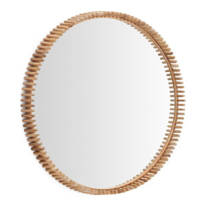 Kave Home Ronde Spiegel 'Polke' Teakhout, 100cm