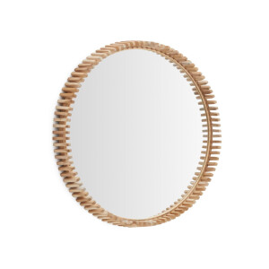 Kave Home Ronde Spiegel 'Polke' Teakhout, 80cm