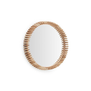 Kave Home Ronde Spiegel 'Polke' Teakhout, 60cm