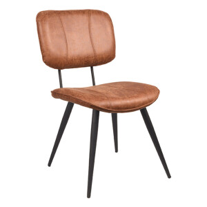 LABEL51 Eetkamerstoel 'Fos', Leer, kleur Cognac