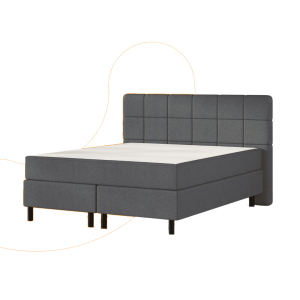 Emma Deluxe Boxspring 140x200 - Lichtgrijs - Klassiek - Eiken - Hybrid