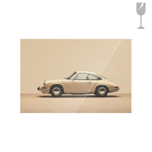 Urban Cotton Glasschilderij 'Vintage Porsche Beige' 40 x 60cm