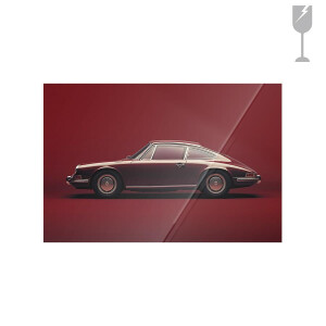 Urban Cotton Glasschilderij 'Vintage Porsche Red' 40 x 60cm