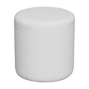 Jip bouclé poef wit - Ø 34 cm