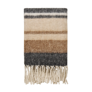 Bobbie plaid zwart/bruin - 170 x 130 cm