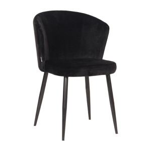 LABEL51 Eetkamerstoel 'Wave' Velvet, kleur Zwart