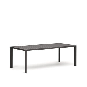 Kave Home Tuintafel 'Culip' 220 x 100cm, kleur Donkergrijs
