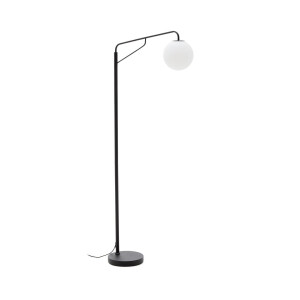 Kave Home Vloerlamp 'Eilo' Glas en metaal, kleur Zwart