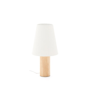 Kave Home Tafellamp 'Marga' Rubberhout, 50cm, kleur Naturel