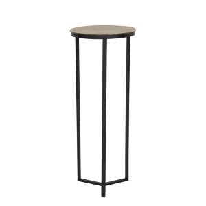 Light & Living Bijzettafel 'Retiro' zuil, mat zwart+ruw antiek brons