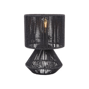 Leitmotiv Tafellamp 'Forma Cone' Jute, 30cm hoog, kleur Zwart