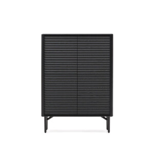 Kave Home Opbergkast 'Lenon' Eikenhout, 144 x 105cm, kleur Zwart
