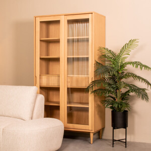 LABEL51 Vitrinekast 'Jule' Naturel Eiken, 180 x 100cm