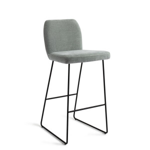 Jesper Home Barkruk 'Ikata' Slide Black, kleur Breezy Blue (zithoogte 75cm)