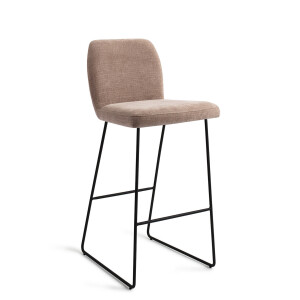 Jesper Home Barkruk 'Ikata' Slide Black, kleur Mocha Mist (zithoogte 75cm)