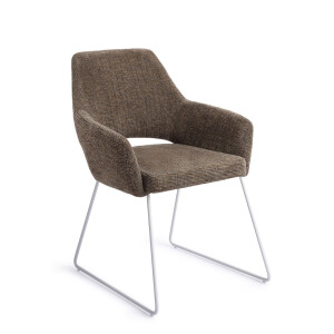 Jesper Home Eetkamerstoel 'Yanai' Slide White, kleur Checked Chestnut