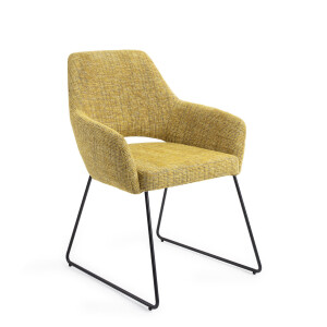 Jesper Home Eetkamerstoel 'Yanai' Slide Black, kleur Lemon Lines