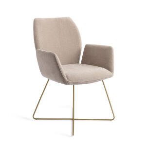 Jesper Home Eetkamerstoel 'Misaki' Cross Gold, kleur Sand Strand