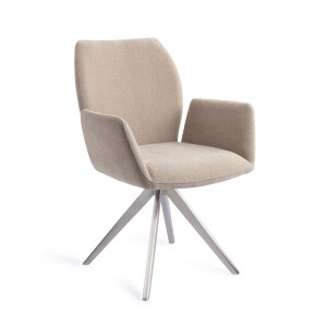 Jesper Home Draaibare Eetkamerstoel 'Misaki' Turn Steel, kleur Sand Strand