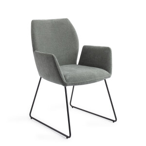 Jesper Home Eetkamerstoel 'Misaki' Slide Black, kleur Breezy Blue