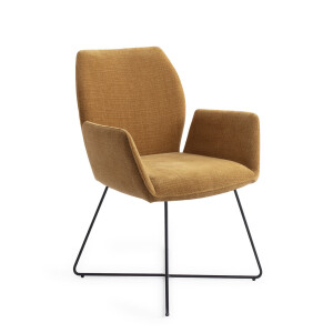 Jesper Home Eetkamerstoel 'Misaki' Cross Black, kleur Honey Harvest