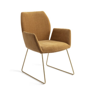 Jesper Home Eetkamerstoel 'Misaki' Slide Gold, kleur Honey Harvest