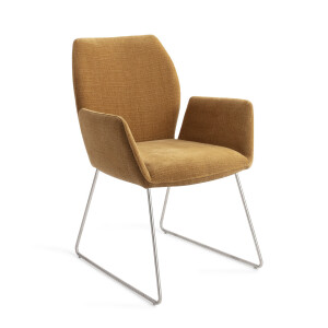 Jesper Home Eetkamerstoel 'Misaki' Slide Steel, kleur Honey Harvest