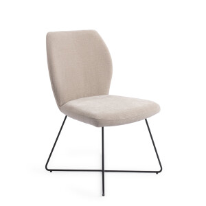 Jesper Home Eetkamerstoel 'Ikata' Cross Black, kleur Sand Strand