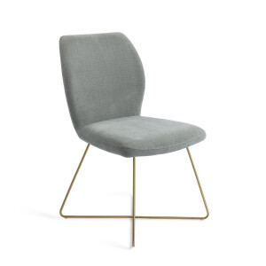 Jesper Home Eetkamerstoel 'Ikata' Cross Gold, kleur Breezy Blue