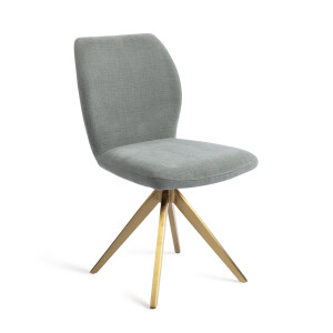 Jesper Home Draaibare Eetkamerstoel 'Ikata' Turn Gold, kleur Breezy Blue