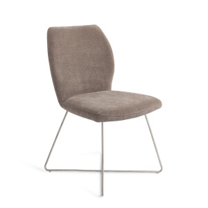 Jesper Home Eetkamerstoel 'Ikata' Cross Steel, kleur Mocha Mist