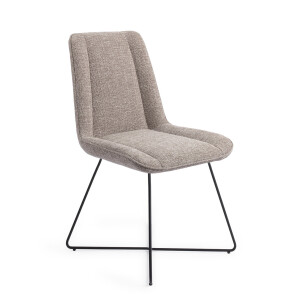 Jesper Home Eetkamerstoel 'Umedo' Cross Black, kleur Grainy Greige